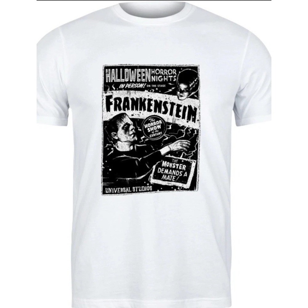 Universal Studios Halloween Classic Frankenstein Monster T-Shirt White Medium